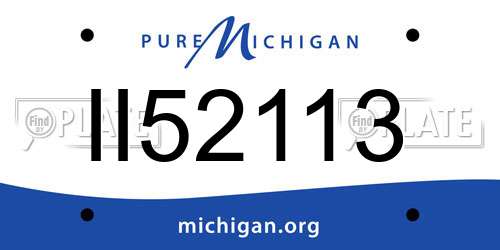 II52113 Michigan License Plate