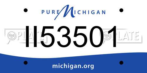 II53501 Michigan License Plate
