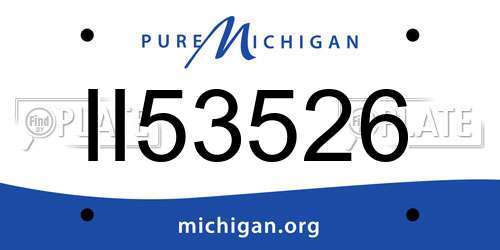 II53526 Michigan License Plate