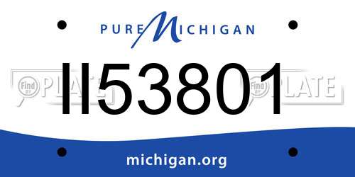 II53801 Michigan License Plate