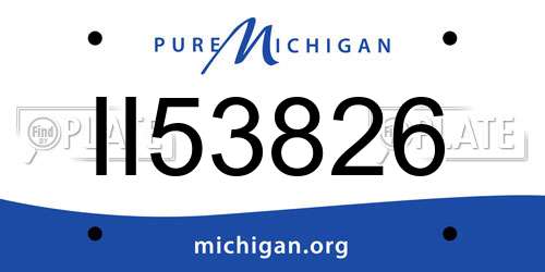 II53826 Michigan License Plate