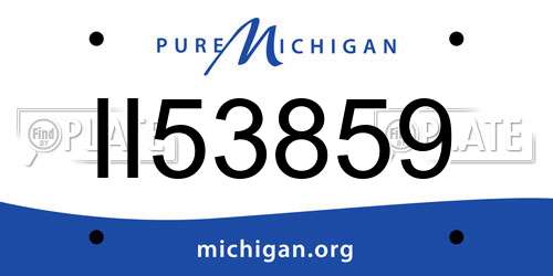 II53859 Michigan License Plate