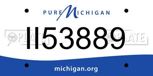 II53889 Michigan License Plate