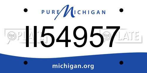 II54957 Michigan License Plate