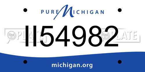 II54982 Michigan License Plate