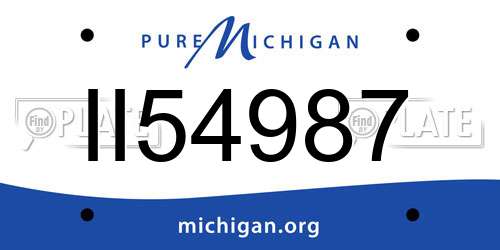 II54987 Michigan License Plate