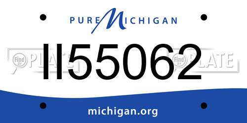 II55062 Michigan License Plate