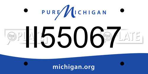 II55067 Michigan License Plate
