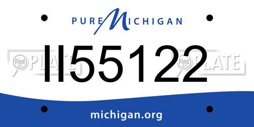 II55122 Michigan License Plate