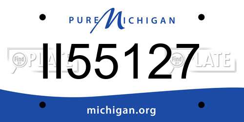 II55127 Michigan License Plate