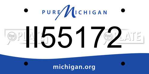 II55172 Michigan License Plate