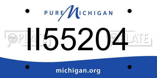 II55204 Michigan License Plate