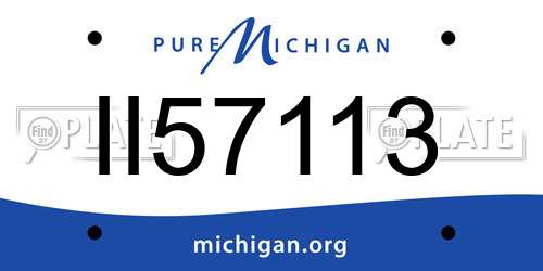 II57113 Michigan License Plate