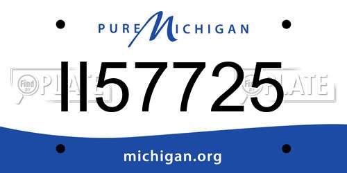 II57725 Michigan License Plate