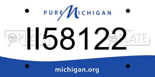 II58122 Michigan License Plate
