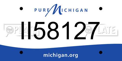 II58127 Michigan License Plate