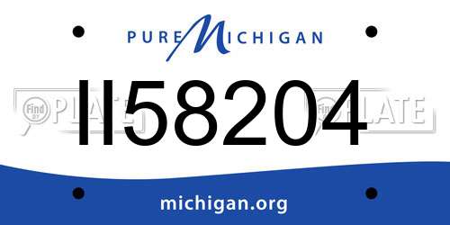 II58204 Michigan License Plate
