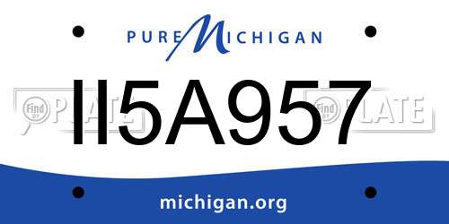 II5A957 Michigan License Plate