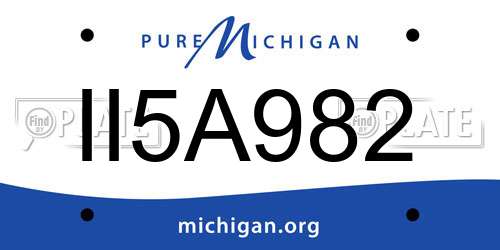 II5A982 Michigan License Plate