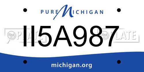 II5A987 Michigan License Plate