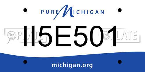 II5E501 Michigan License Plate