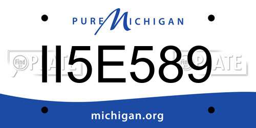II5E589 Michigan License Plate
