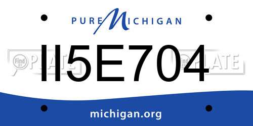 II5E704 Michigan License Plate