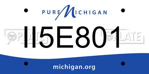 II5E801 Michigan License Plate