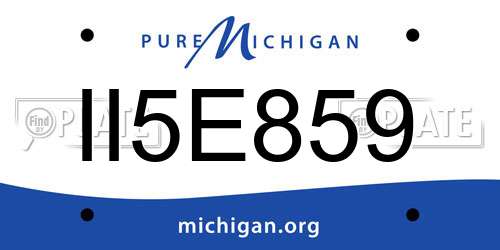 II5E859 Michigan License Plate