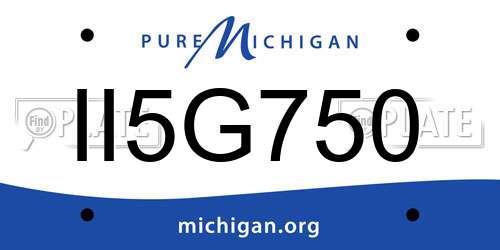II5G750 Michigan License Plate