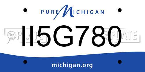II5G780 Michigan License Plate