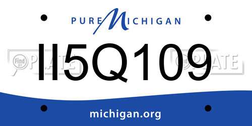 II5Q109 Michigan License Plate