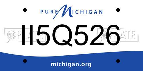 II5Q526 Michigan License Plate