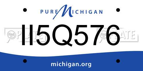 II5Q576 Michigan License Plate