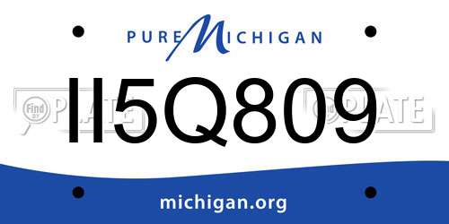 II5Q809 Michigan License Plate