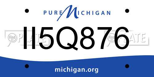II5Q876 Michigan License Plate