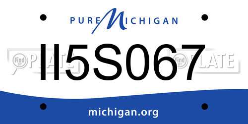 II5S067 Michigan License Plate