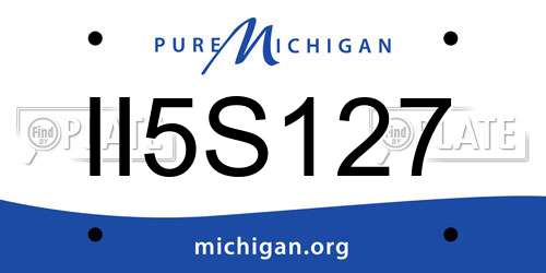 II5S127 Michigan License Plate