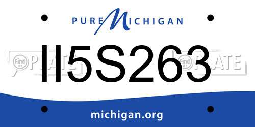 II5S263 Michigan License Plate