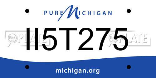 II5T275 Michigan License Plate
