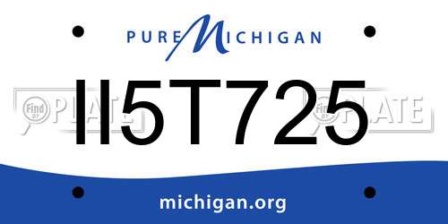 II5T725 Michigan License Plate