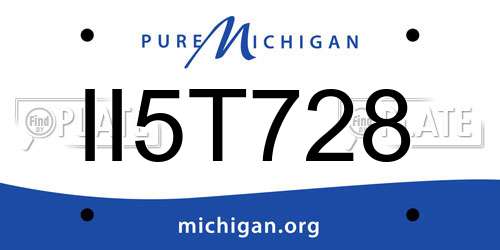 II5T728 Michigan License Plate
