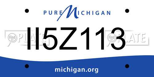 II5Z113 Michigan License Plate