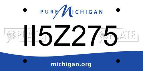 II5Z275 Michigan License Plate