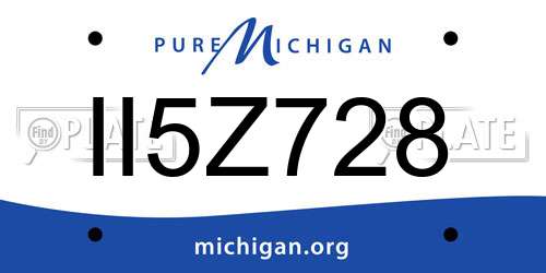 II5Z728 Michigan License Plate