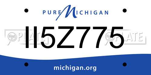 II5Z775 Michigan License Plate