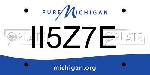 II5Z7E Michigan License Plate
