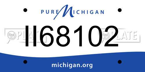 II68102 Michigan License Plate