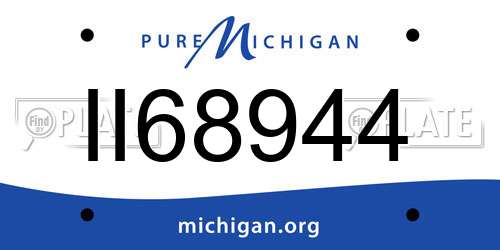 II68944 Michigan License Plate