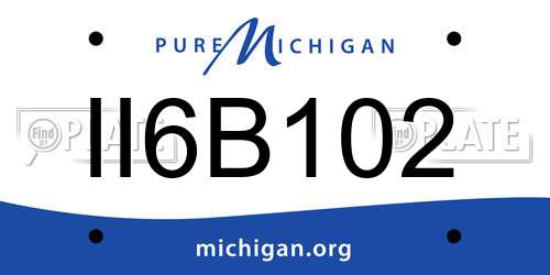 II6B102 Michigan License Plate